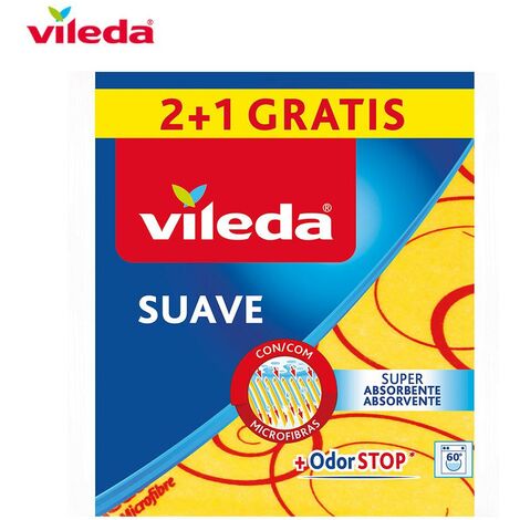 Vileda 142010 - Panni Multiuso Morbidi, 30% Microfibra, Confezione 4+2 Gratis (6 Pezzi), Gialli, Tecnologia Antibatterica Odor-Stop