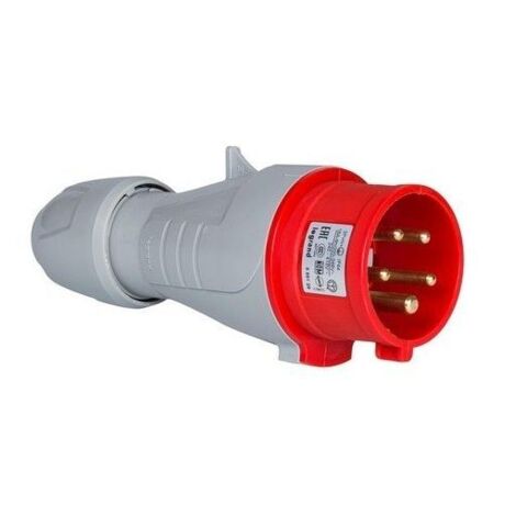 Legrand 004282 Spina Modulare 10/16A 250V - 2P+T Con Piastrina Codifica, Grigio/Rosso
