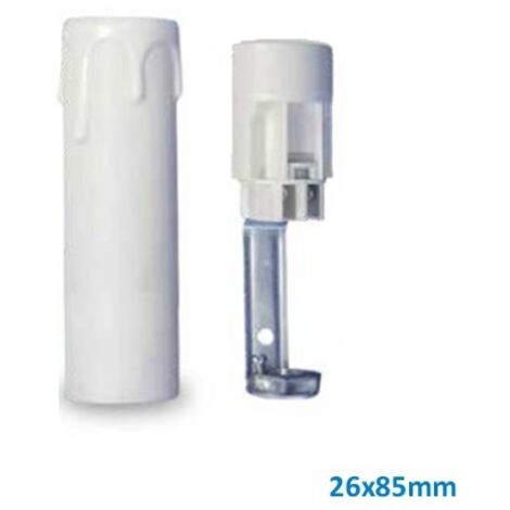 Portalampada + coprilama E14 26x85mm bianco GSC 2203326