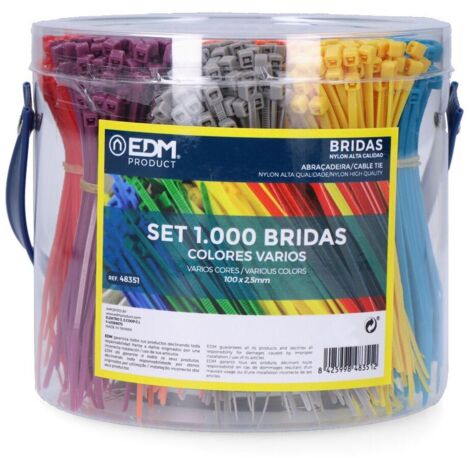 Fascette in Nylon EDM 48351 Colori assortiti 100 x 2 mm 100 x 2,5 mm 1000 Unidades