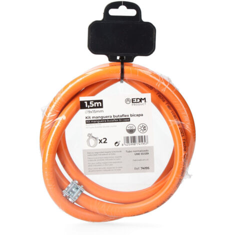Kit tubo flessibile a due strati Butaflex 9x15mm 1,50 m (include 2 fascette) EDM (1/3)