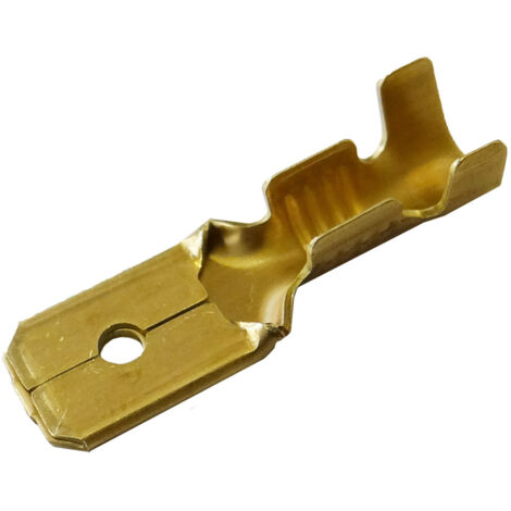 Terminali Faston Maschio 6,3 Mm - Confezione Da 100 Pezzi, Colore Giallo, BeMatik, Per Cavi 4-6 Mm²