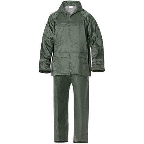 WOLFPACK LINEA PROFESSIONAL - Tuta impermeabile in nylon verde taglia 7-L