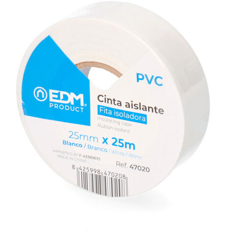 Nastro Isolante 25m x 25mm Bianco EDM Qualità "Supra" (1/3)