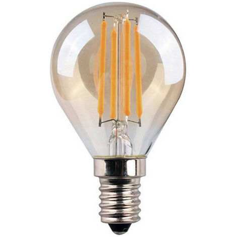 Lampadina LED EDM Filamento Vintage Vetro Sferica E14 4,5W 400lm 2000K Luce Calda Ø4,5x7,8cm