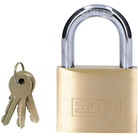 Lucchetto in Ottone Arco Normale 50x30mm Blister EDM (1/3)