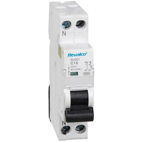 Revalco Interruttore Magnetotermico 1 Polo+Neutro 16A (stretto) (1/2)