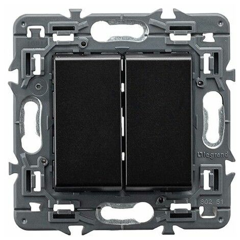 Doppio interruttore VALENA NEXT 1P 10A scuro LEGRAND 741444