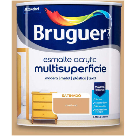 Smalto Acrilico Multisuperficie Satinato Nocciola 0,750L 5161509 BRUGUER