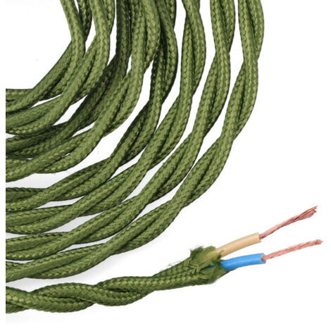 Cavo tessile intrecciato 2x0,75mm c-18 verde seta 5m (1/2)