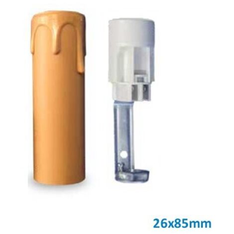 Portalampada + coprilume E14 26x85mm crema GSC 2203363