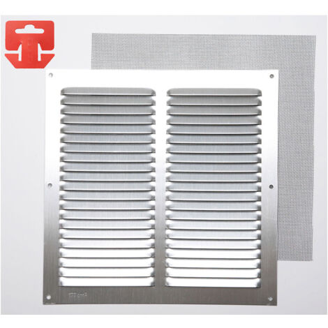 Griglia con Zanzariera Alluminio 0,6 Naturale 250x250mm (G)