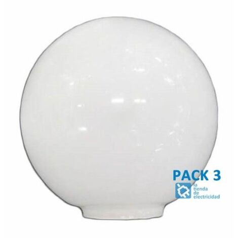 Confezione da 3 Tulipano in vetro opalino palla da 12 cm bocca da 5 cm