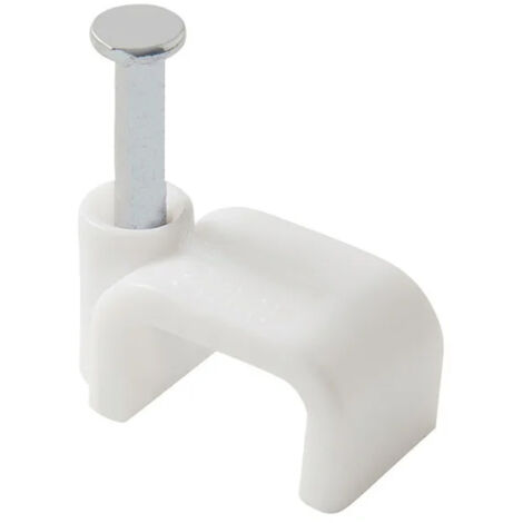 Graffa Piatta Testa Tonda 6 mm. Bianco. 11 unità (1/2)