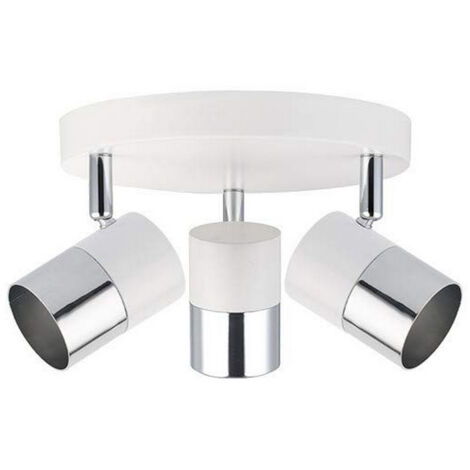 Lampada da parete alogena 3 elementi colore cromo bianco osso gu10 modello Moon EDM (1/2)