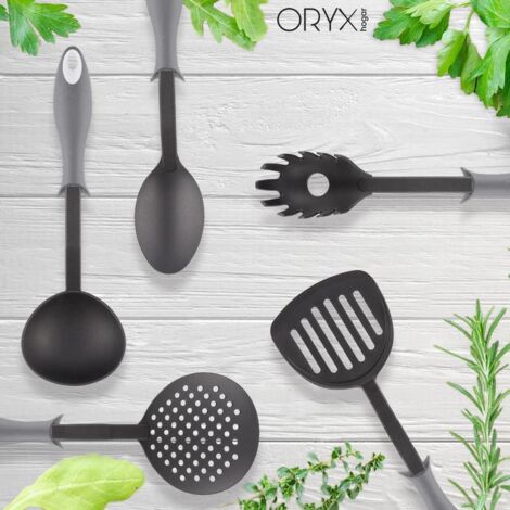 GP & ME Cucinero Scola E Friggi In Nylon | Resistente Al Calore +250°C | 33x12,5x6 Cm | Nero