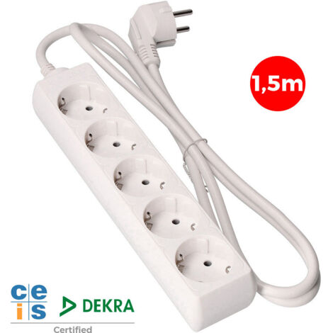 Base Multipla 5 Prese t/tl 10/16A Schuko 1,5m 3x1,5mm EDM (1/4)