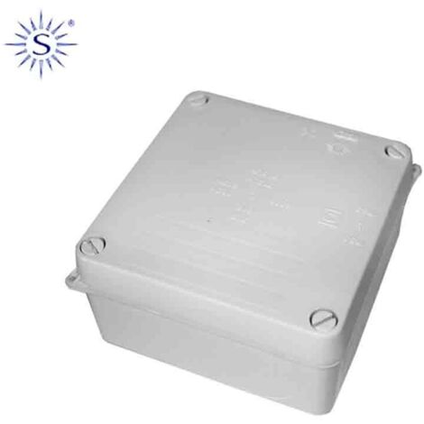 Scatola di connessione stagna quadrata IP55 160x135x70mm/165x145x84mm con coperchio di chiusura con viti e 10 coni grigi EDM 610