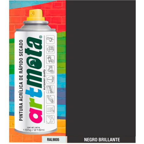 Spray Nero Lucido RAL9005 216ml LA01 MOTA (1/2)