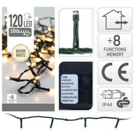 Ghirlanda Multifunzione 120 LED Bianco Caldo 220V 12m IP44 (1/3)