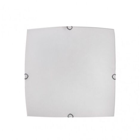 Plafoniera Quadrata Vetro Bianco Argento 40x40 cm Nikosia Trio Lighting | Leroy Merlin