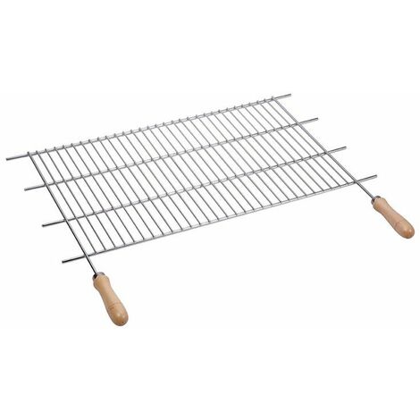 Griglia Barbecue in Zinco 80x40cm con Manici in Legno Sauvic
