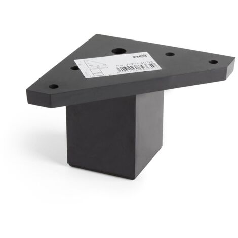 Gamba angolare quadrata in ABS colore Nero mod.972. 4,2x4,2x6 cm REI