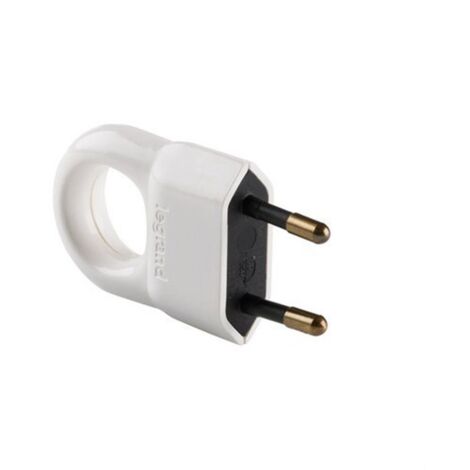 Legrand - Fiche 2P+T - 16 A - plastique - sortie droite - blanc - Réf : 050415