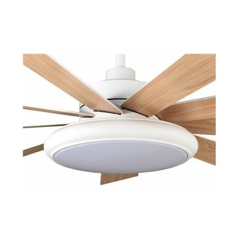 Ventilatore da soffitto DC Pireo 36W Bianco 9 Pale Faggio Bianco