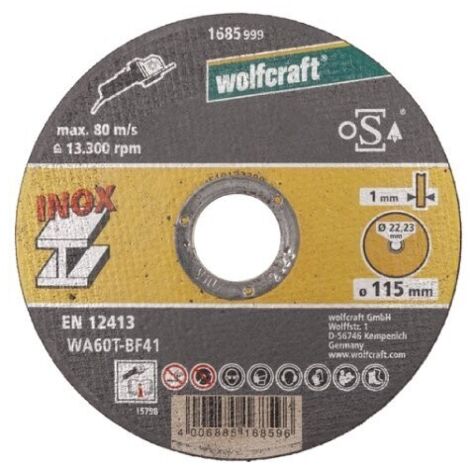Disco da taglio di precisione Wolfcraft per acciaio inossidabile 115x1,0x22,23 mm (1685999) (1/4)