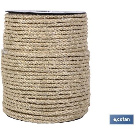 Corda Sisal 4 Capi 10 mm 50 Metri Naturale