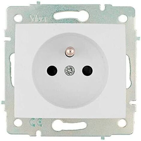 Base Bipolar 5 Tomas con T/T Lateral 16A 250V Color Blanco Solera [E3
