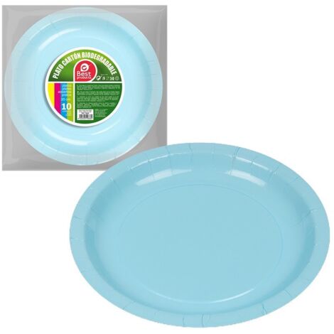 Confezione da 10 Piatti Carta Baby Blue ø20cm Migliori Prodotti Verde