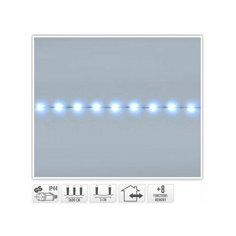 Ghirlanda Filo Morbido 1200 LED Bianco Freddo 8 Funzioni 39m