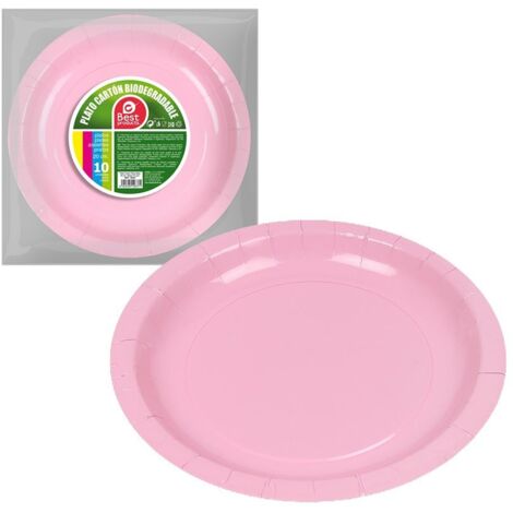 Confezione da 10 piatti di carta rosa baby 20 cm migliori prodotti verde