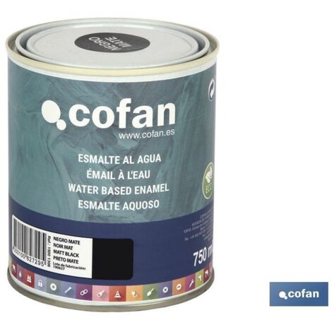 Smalto all'acqua (750 Ml) Nero Opaco