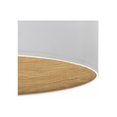 Lampada da Tavolo Alta Tania 1xe27 Bianco/bianco-legno chiaro 62x30x30 Cm