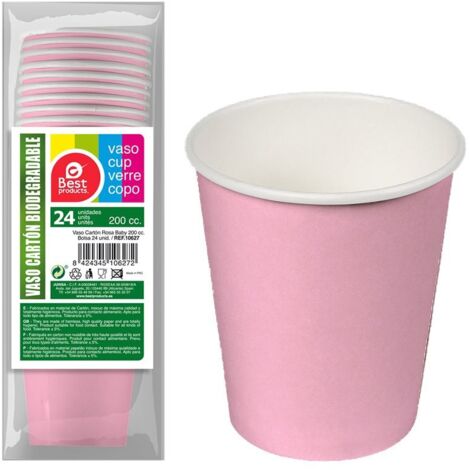 Confezione da 24 Bicchieri di Carta Rosa Baby 200cc Migliori Prodotti Verde