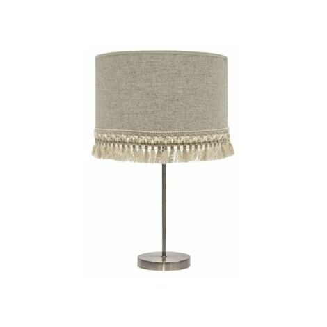 Lampada da terra Vienna, nichel, paralume beige