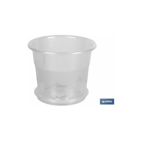 Vaso Orchidea Trasparente 28,5x22,5+ Piatto 23,5cm