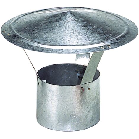 Wolfpack Sombrero Galvanizado para Estufa, Chimenea, Extracción de Humos, Para tubo Ø 130 mm.