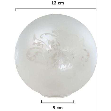 Paralume in vetro sferico opaco 12cm bocca 5cm