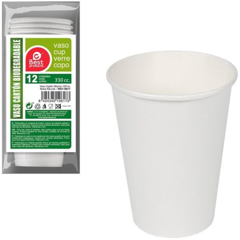 Confezione da 12 Bicchieri in Carta Bianca 330cc Best Products Verde