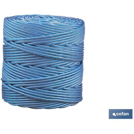 Bobina di cordone intrecciato in polietilene 5 mm 200 metri bianco/blu