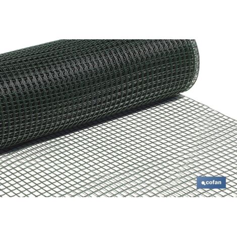 Rete da giardino quadrata in plastica da 20 mm verde 1x25 m