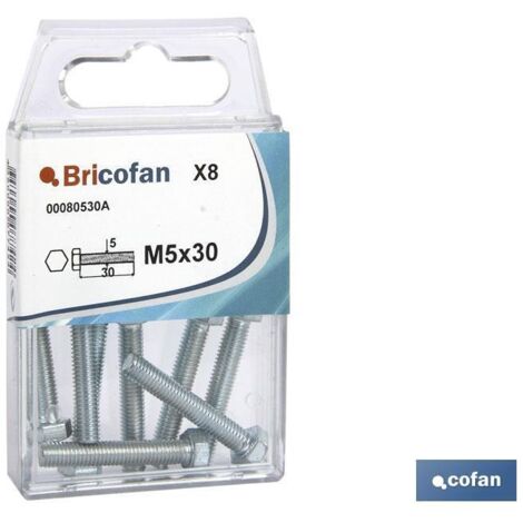 Viti esagonali DIN 933 zinco blister 3 unità. M-8x30