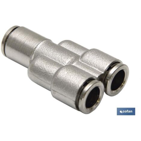 Raccordo a Y tubo-tubo in ottone nichelato. M-8