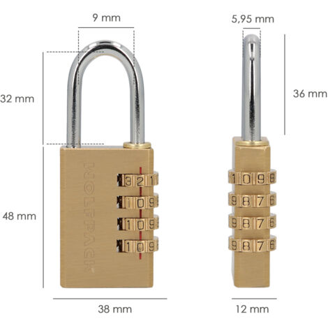 Kasp K11030D Lucchetto In Ottone A Combinazione – 30 Mm, Riarmabile, Senza Chiave
