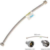 Tubo Flessibile Inox Maschio 3/8 - Femmina 1/2 - 300mm