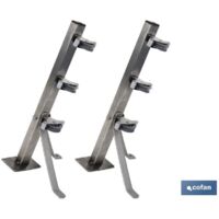 Stendibiancheria da parete fisso in due pezzi acciaio inox 304 3 carrucole 36,5 x 9,5 cm